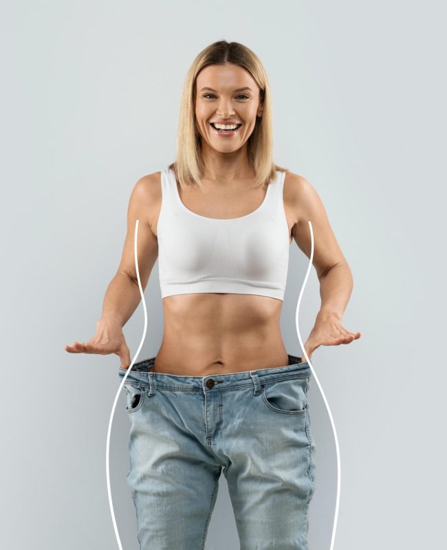 Weight loss, slimming, diets, detox, sport, fitness, healthy lifestyle concept. Emotional happy attractive slender middle aged blonde woman in big jeans over grey background, collage, copy space SSUCv3H4sIAAAAAAAACnRSy27DIBC8V+o/WJxjFT9ilXxBL5F66yHqAfA6RsEQAU5VRfn3LiZOObQ3z+zu7Mzi6/NTURDBvZJkV1wjQqy0nn1wPChrkKabO+/A9OBy5uKajuYEVzmCXgXrFNc5KXiQo+ETIGlmrSN9W4rEBx5mDz56uVOSBziiRiIfEsnwIeFiLSxFnMASeQOuwyi5g5c9+pBoYpN1+VnErr3yErTmBuzsyVpPu/8Rfgd71vCX2IedwPyKpI/Px2mOYOT3Ei2L7EADT5EPqZWcvgK4KT8Cn3tls/wXi3FiQ5MpnZ2SyhyzMRvG5bnWMWlnE1y0QOqKrQmItvbMBUbaFQPKwsqP3Huc6Fc+2yXx/7BTtsrYsGQgSZX0+GwRVk1T05a2Xb3tXhu2Ze29IT31qFBncbQKIZYn1efpVXRAKOsqxtrXcjuIrmxZ35SipqKsKK37euBiYAxvf/sBAAD//wMAh7f18NMCAAA=